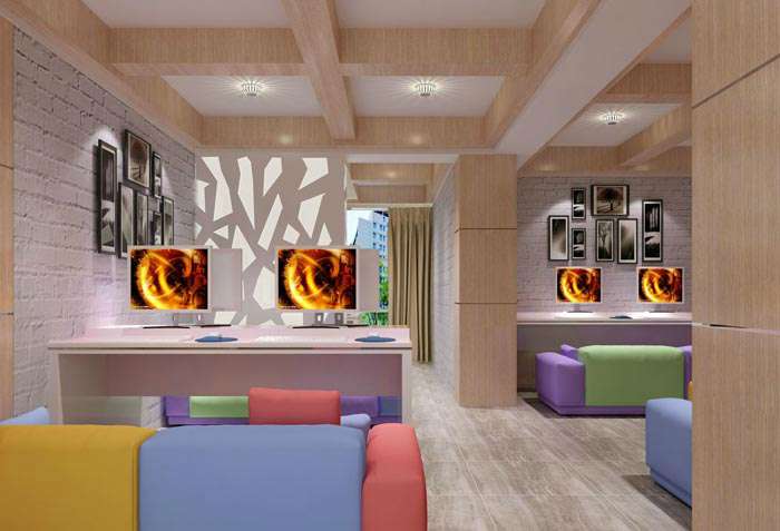 現(xiàn)代簡約風(fēng)格網(wǎng)咖裝修設(shè)計(jì)效果圖