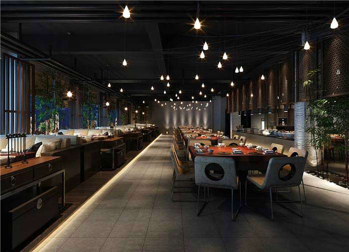 肥牛火鍋店裝修設(shè)計(jì)效果圖