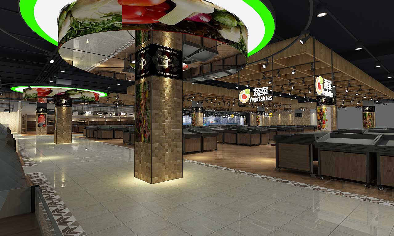 320平米生鮮超市裝修設(shè)計效果圖