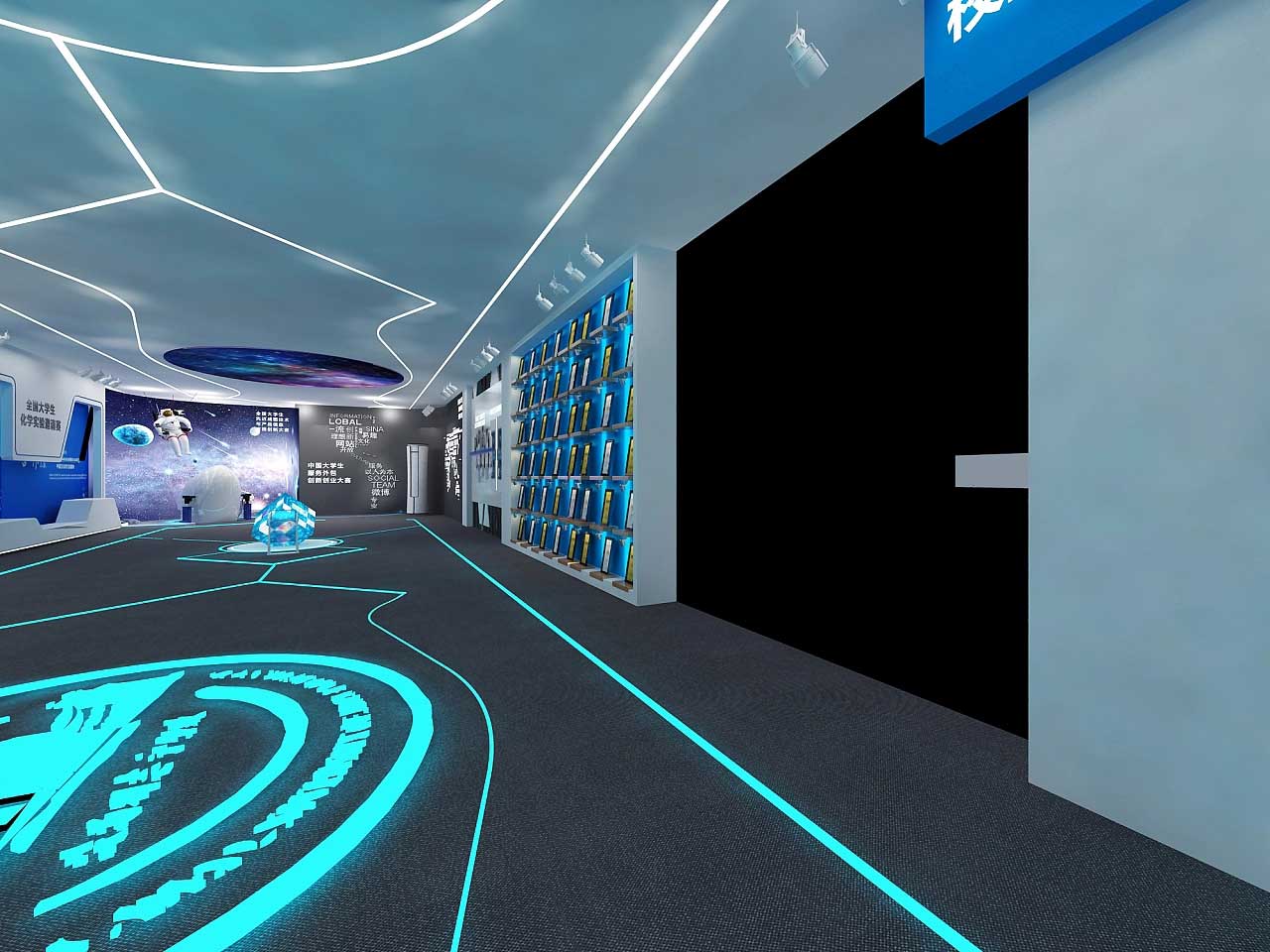 鄭州學校科技展館裝修設計效果圖