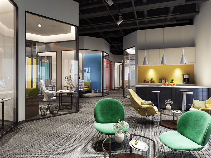 500平網(wǎng)紅直播辦公空間設(shè)計效果圖