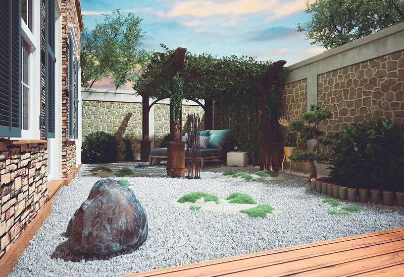 鄭州別墅庭院設(shè)計效果圖