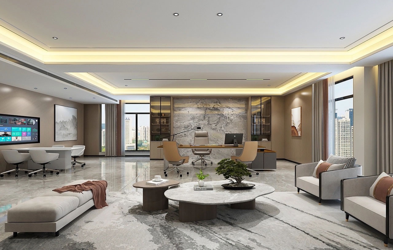 154平米董事長(zhǎng)辦公室裝修設(shè)計(jì)效果圖