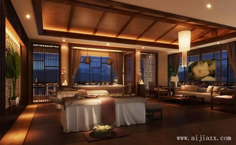 開闊大方的男士養(yǎng)生休閑會(huì)所前按摩房裝修效果圖