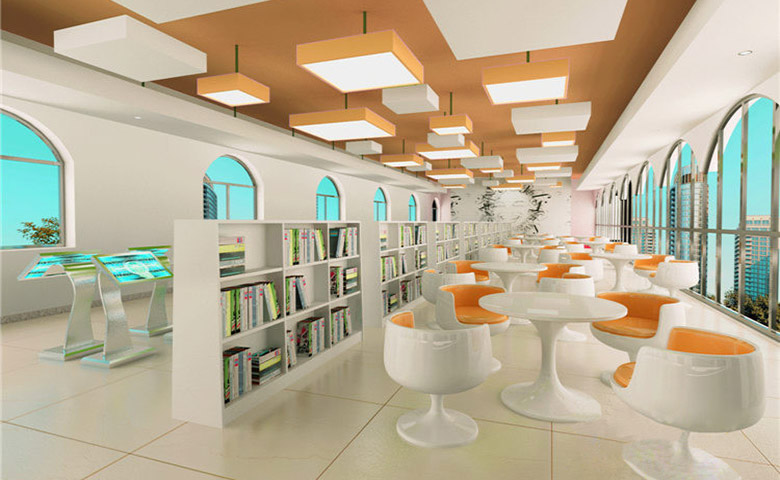 鄭州簡(jiǎn)約風(fēng)格圖書館裝修設(shè)計(jì)效果圖